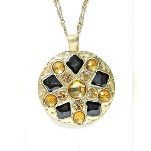 Lia Sophia "SOLSTICE" Pendant Necklace, Sparkling Cut Crystals, NWOT 32-35"